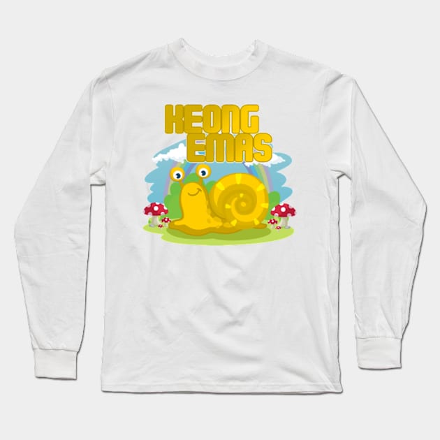 Keong Emas Golden Snail Long Sleeve T-Shirt by BeeFest